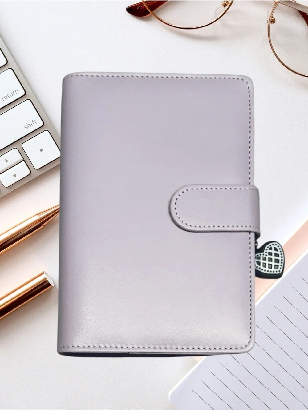 NWT Lavender A6 PU Leather 6-Ring Budget Binder Planner Bundle & Accessories